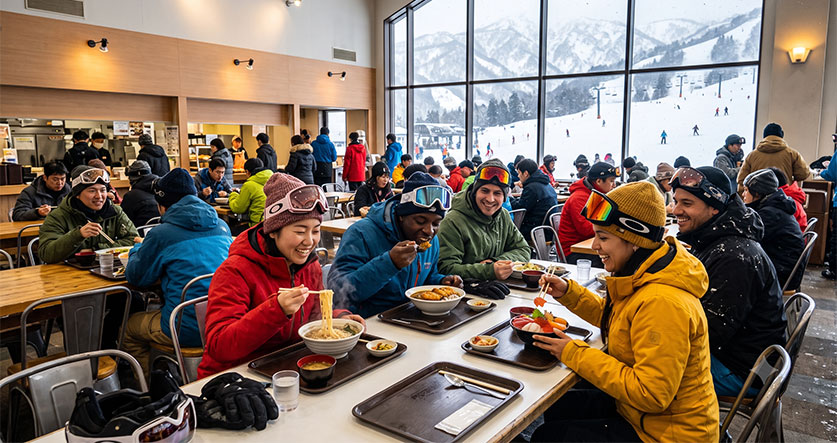 Food court on the ski slopes